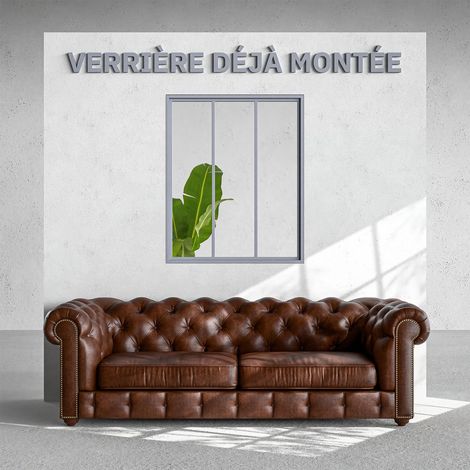 Verrière 3 Carreaux - Déjà Montée - Gris