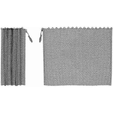 Rideau pare-étincelles en maille pour cheminée lot de 2 51 x 61 cm pour poêle à bois (1/5)