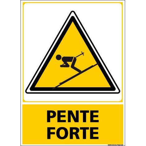 PANNEAU ATTENTION PENTE FORTE (C1447) - Adhésif - 150 x 210 mm