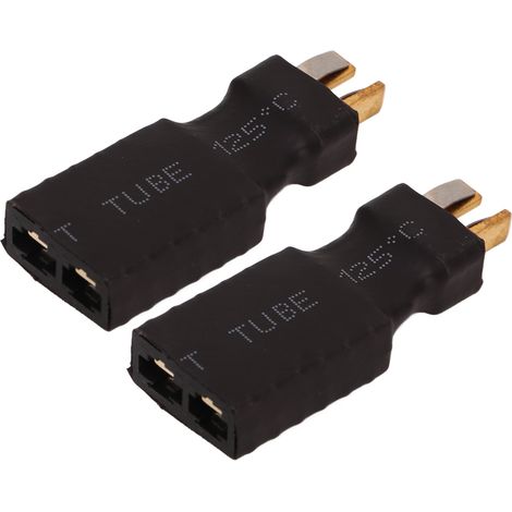 Lot de 2 adaptateurs sans fil femelle vers connecteur en T haute résistance, accessoires RC universels pour voitures, avions et bateaux radiocommandés (1/5)