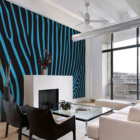 Fotomurale - Zebra pattern (turchese) - 250x193 (1/4)