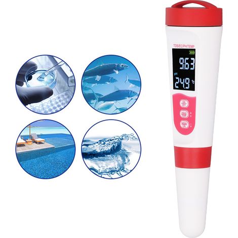 4-in-1-Teststift: Temperatur/TDS/EC/Säuregehalt/Basengehalt (1/5)
