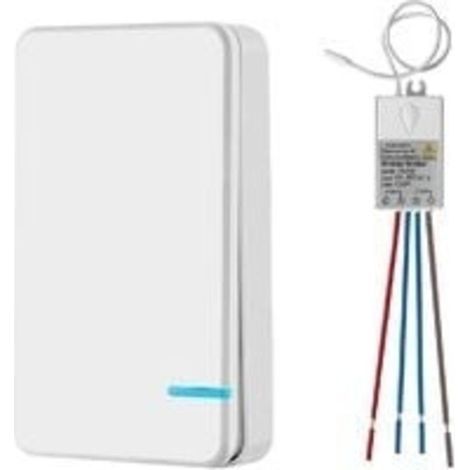 Mini interrupteur sans fil avec mini récepteur - Interrupteur sans fil - Pour l'extérieur - 400 m - 40 m - Télécommande RF 433 MHz - Lampe LED IP54 - Protection contre la vapeurdyk-alovez (1/4)