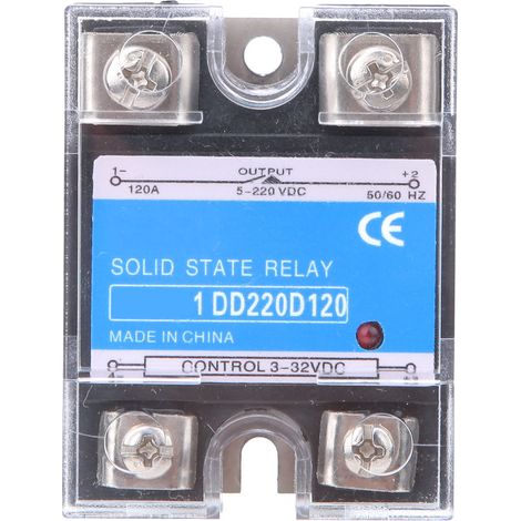 CHICIRIS Relè a stato solido DC-DC a dissipazione di calore efficiente per un'ampia gamma di applicazioni Indicatore LED per il controllo 3-32 V CC Carico 5-220 V CC (BERME-1 DD220D120) (1/5)