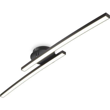 Plafonnier 12W, 2 LED pivotantes, 3000K blanc chaud, noir, 1100 lumen (1/4)