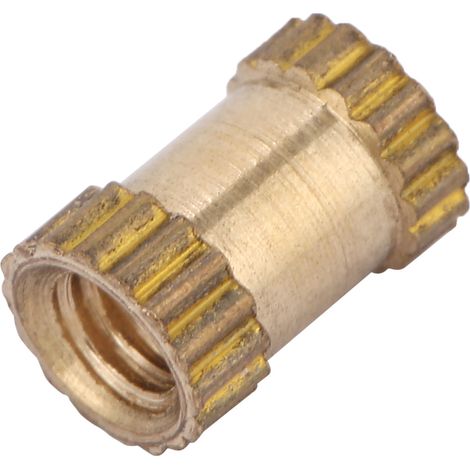Écrous en laiton M2.5 à insert moulé, cylindriques et moletés (M2.5x6x3.5mm) - Lot de 50 pièces (1/5)