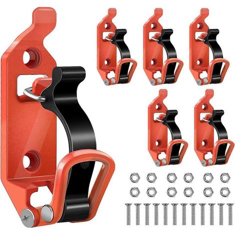 Kit de fixation pour pelle (6 pièces) pour galerie de toit, supports de montage à pince en métal et caoutchouc, kit de fixation à pince (orange) (1/5)