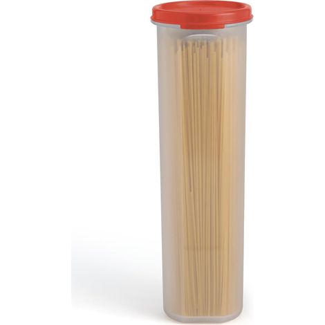 Grande boîte de rangement transparente pour spaghettis et pâtes avec couvercle. Organisation multi-usages et rangement des aliments pour nouilles, haricots, pailles - Hermétique et étanche sans BPA, 1 (1/5)