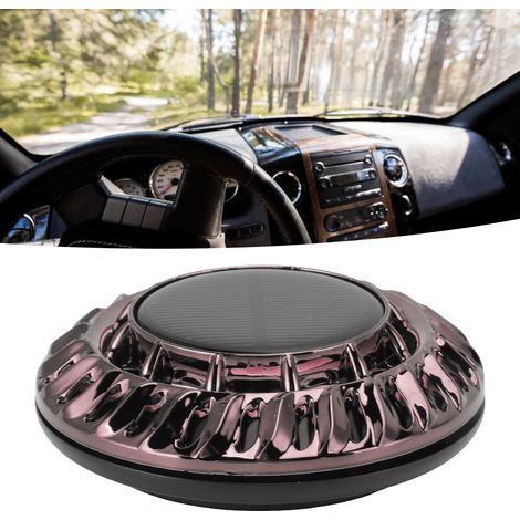 Solarbetriebener Duftspender fürs Auto – Automatische Rotation – Aromatherapie-Dekoration für Auto, Büro und Zuhause – Schwarzes und silbernes ABS
