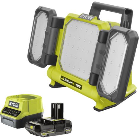 Pack RYOBI Triple panneau lumineux LED RLP18-0 - 18V One+ 3000 Lumens - 1 batterie 2.0Ah - 1 chargeur rapide RC18120-120 (1/5)