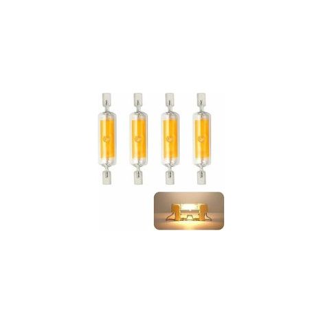 Pack de 4 ampoules LED R7S 78mm dimmable 10W 230V, ampoule LED blanc chaud 3000K, 800LM COB LED, angle de faisceau 360°, correspond à une lampe halogène 80W [Classe énergétique A+] (1/5)