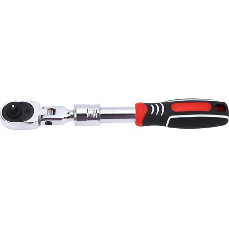 Ortviai Clé à cliquet extensible 1/4 pouce tête flexible 72 crans avec dégagement rapide et réglable 180°