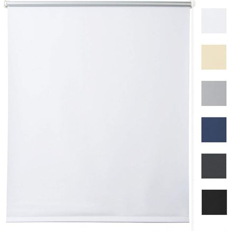 WOLTU Tenda a rullo oscurante termica isolante finestra porta senza fori Bianco 100x210 cm