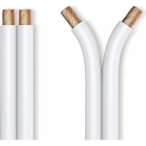 Câble haut-parleur PURELINK, 2x1,5 mm², 30 m, blanc, OFC