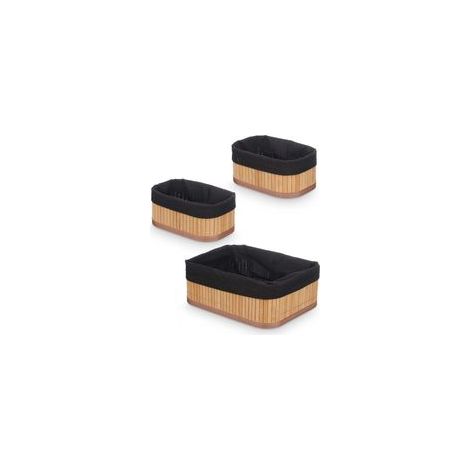 Panier en bambou VIVID pour salle de bain, 3 pièces (1/3)