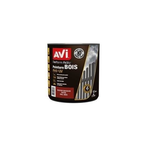 Peinture bois extérieur satinée 0,5 L – Rouge Basque – Haute résistance aux UV et climats extrêmes – Directement applicable sans sous-couche – AVI (1/4)