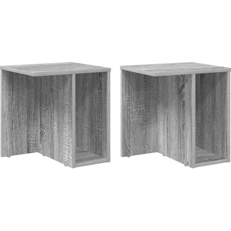 Maison Exclusive - Beistelltisch 2 pcs Graues Sonoma 37 x 32 x 40