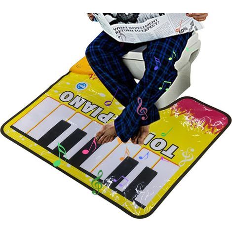 Tapis De Toilette Piano, 59x48cm Tapis Musical Toilette, Pieds Amusants Clavier De Musique, Décoration De De Salle De Bain Musicale, Accessoire De Salle De Bain Interactif, Gags Et Jouets (1/5)