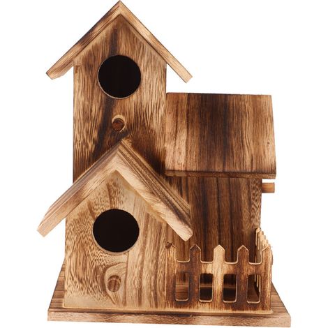 Nichoir en bois petit jardin extérieur nid d'oiseau nichoir maison d'oiseau fournitures pour animaux de compagnie décoration (1/5)