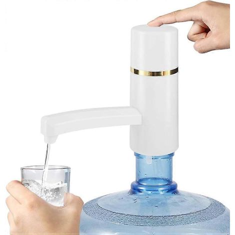 Pompe à eau électrique portable blanche, pompe à eau sans fil rechargeable par USB, universelle, distributeur d'eau automatique avec filtre pour verres et lunettes, idéale pour le bureau. (1/5)