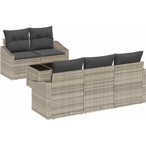 Maison Exclusive - Sofa Set mit Kissen 6 pcs Hellgrau und Dunkelg