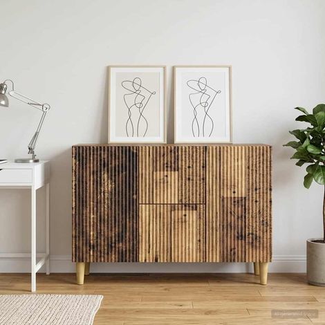 vidaXL Credenza Legno antico 89 x 34,5 x 60 cm Legno ingegnerizzato (1/5)