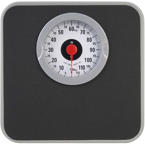 Kaufgut 033514 Bilancia Pesapersone Meccanica 120 Kg Divisione 1 Kg Quadrante Analogico Pedana Antiscivolo colore Nero Silver