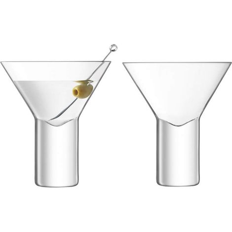 Lot de 2 Verres à Cocktail Transparent 240 ml