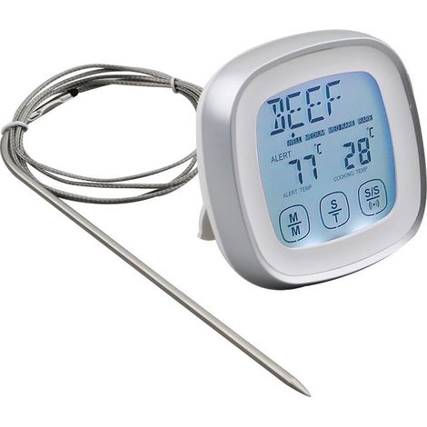 Thermomètre à viande, thermomètre alimentaire numérique à lecture instantanée avec sonde d'alerte et minuterie pour four, (1/5)