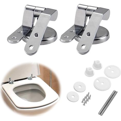 Charniere Abattant WC Fixations Remplacement WC Siège Charnière WC Fixations - Convient à Toutes Sortes de Styles de Toilettes Tels,WC Siège Charnière WC Fixations,Montage Facile (1/5)
