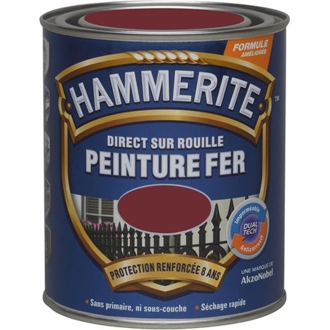 Hammerite Metallfarbe Glänzender Lack 0,75l Basque-Rot - Hammerite