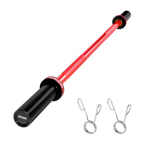 Barra de Mancuernas de 120 cm con Mango Acanalado para Entrenamiento de Fuerza, Levantamiento de Pesas, Sentadillas, Peso Muerto, para Discos de Pesas de 50 mm, con Carga Máxima de 227 kg (1/5)