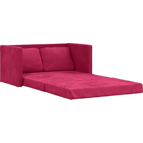 Bodensofa mit Schlaffunktion Weinrot 122x204x55 cm Samt vidaXL (1/5)