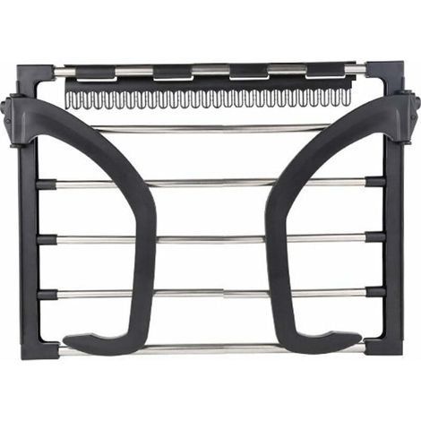 Stendibiancheria pieghevole a parete in acciaio inox per termosifone, balcone, nero