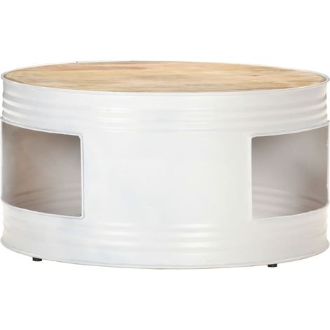 Maison Exclusive - Couchtisch Weiß 68x68x36 cm Massivholz Mango