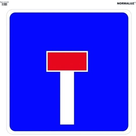 Señal vial 700x700mm bolsa textil calle sin salida v11125