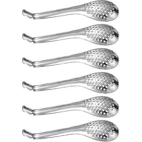 Cuillère à caviar en acier inoxydable, cuillère à évier moléculaire, passoire à œufs de cuisine gastronomique, cuillère sphérique argentée, lot de 6, KPM (1/5)