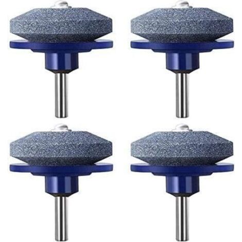 4 Pack Lawnmower Blade Sharpener, Universal Rotary Lawn Mower Sharpener Blade Wheel Stone for Almost All Power Drill Hand Drill (1/5)