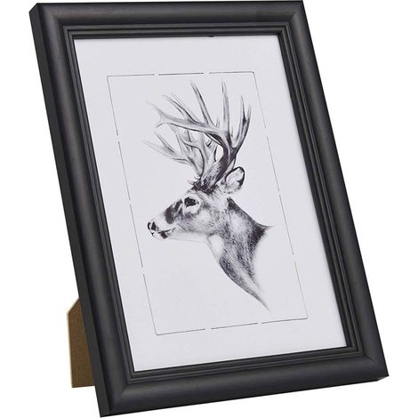 WOLTU Bilderrahmen Fotogalerie, Holz Rahmen, Glasscheibe, Artos Stil schwarz 30x45 cm
