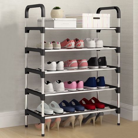 5 Tier Metal Shoe Rack Shoe Storage Stand Organiser