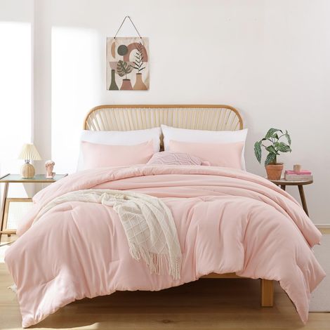 Parure de lit 3 pièces (1 Couette Rose bohème et 2 taies d'oreiller) pour Toutes Les Saisons, Douce et légère, pour Grand lit (1/5)