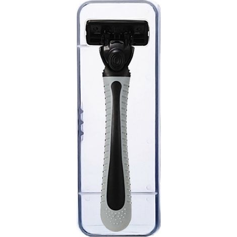 Rasoir à 6 lames style vintage pour hommes – parfait pour toutes barbes et types de peau (1 tête, 1 manche, étui inclus) (1/4)