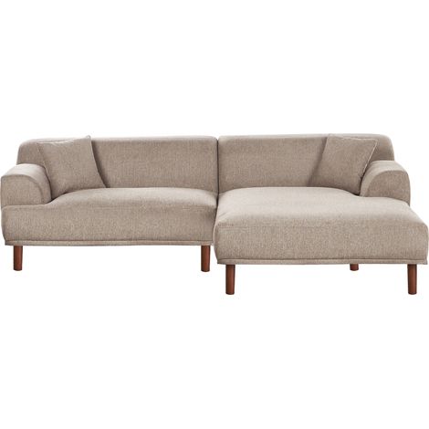 Sofá esquinero 3 plazas de tela izquierdo estilo minimalista gris pardo Holt