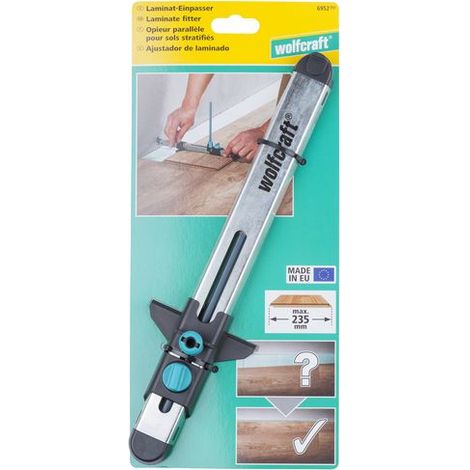 Wolfcraft – Guide ajusteur pour sols stratifiés 6952000 – Transfert précis jusqu'à 23,5 cm – Rail extra-large pour meilleure tenue – Pour bois dur (1/10)