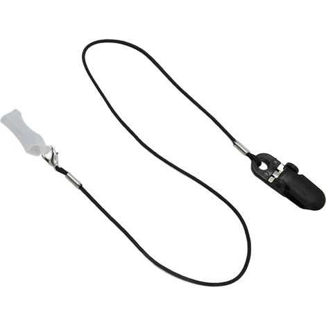 Cordon anti-perte pour appareil auditif, attache de sécurité en nylon portable, couleur noire, taille unique. (1/5)