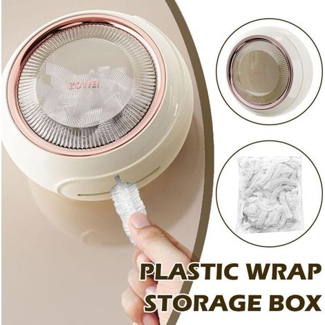 Boîte de rangement pour film plastique, organiseur de rangement pour sacs alimentaires épais, organiseur de cuisine mural multifonctionnel, distributeur de boîtes de rangement (1/3)