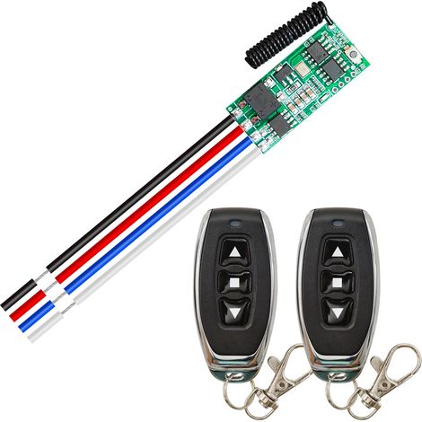 12-V-Gleichstrom-Funkmotor-Fernbedienungsschalter, 5–24 V Gleichstrom-Mikroempfänger-Controller, Funksteuerung für Vorwärts- und Rückwärtslauf, für elektrische Schlösser, Mikro-Gleichstrommotor (1/5)