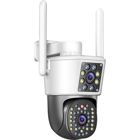 Caméra de Surveillance vidéo IP PTZ Wi-FI à Double Objectif avec détection Humaine par IA, Suivi Automatique et Vision Nocturne extérieure(ADD 128G) (1/5)