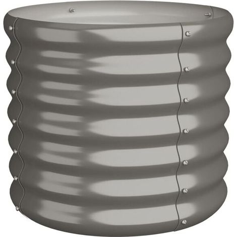 Pot de fleurs de jardin en acier galvanisé, 40 x 40 x 36 cm, gris (1/5)
