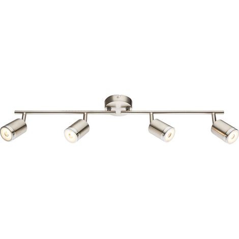 LED Decken Strahler Leuchte verstellbar Wohn Ess Zimmer Beleuchtung Spot Leiste Flur Lampe silber